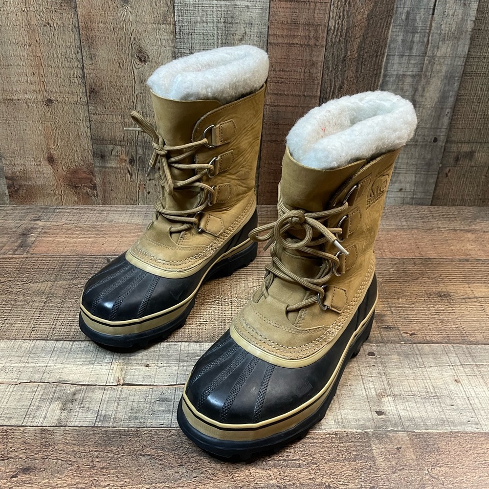 Womens Size 7 Caribou Sorel Waterproof Boots Brown Leather